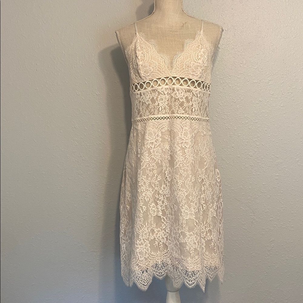 Victoria's Secret White Sheer Lace Bridal Slip Dress Size Large